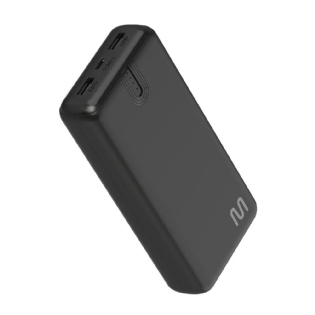 Carregador USB Portátil 20000mAh com Luz Indicadora de Bateria, Preto, CB174, MULTI