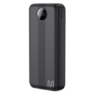 Carregador USB Portátil 20000mAh com Display LCD, Preto, CB176, MULTI