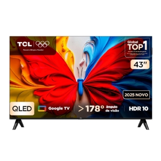 Smart TV 43" TCL QLED 43S5K Full HD, Google TV com Wi-Fi e Bluetooth integrados, HDMI, HDR10, DOLBY AUDIO, Googlecast Integrado