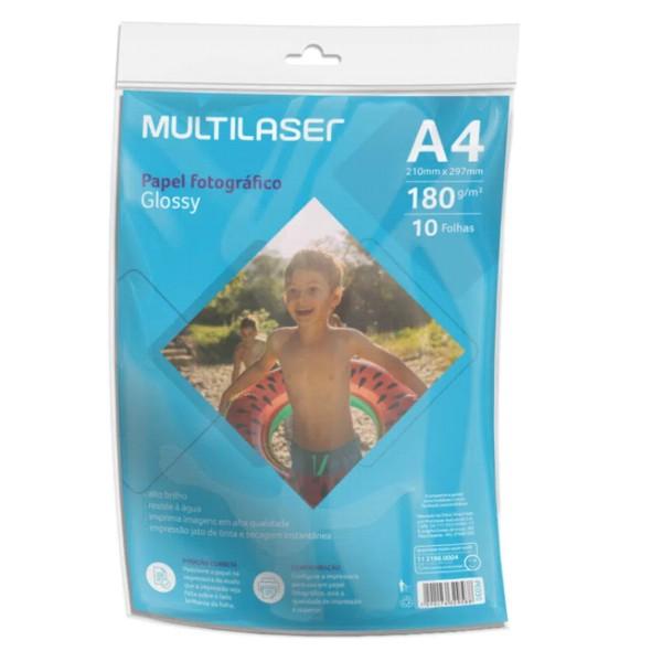Papel Photo Glossy Paper A4, 180 g/m2, 10 folhas, PE030, MULTI