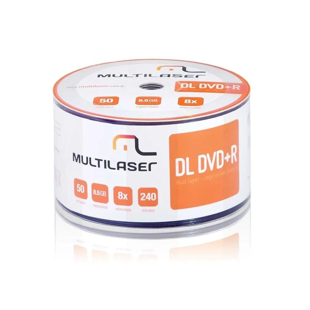DVD-R 8.5Gb com 50 Dual Layer Imprimível, DV047, MULTI