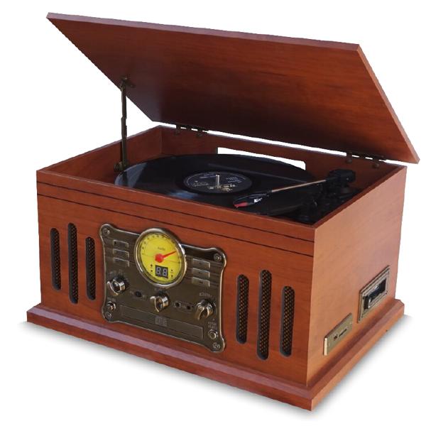 Vitrola Raveo Stadio, Bluetooth/Vivil/K7/CD/USB/SD/FM/Repodruz e Grava MP3, RAVEO