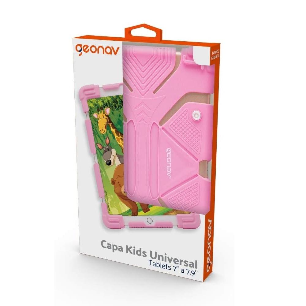 Capa para Tablet 7" Universal Silicone, Rosa, UN779P, GEONAV