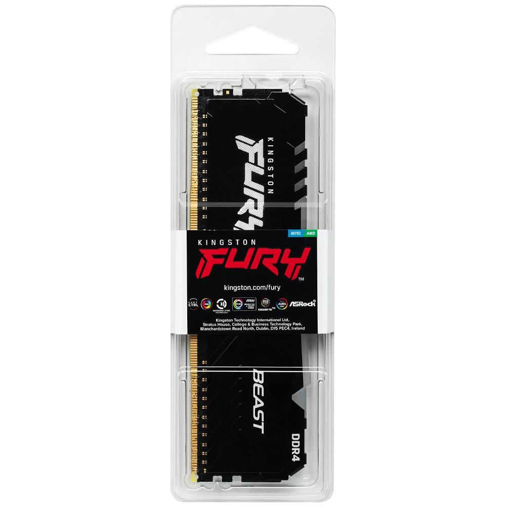 Memória DDR4 8GB 2666MHz, Kingston Fury Beast RGB, KF426C16BBA/8