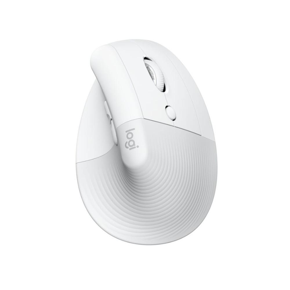 Mouse sem fio Lift, ergonômico vertical, branco, 910-006469, Logitech