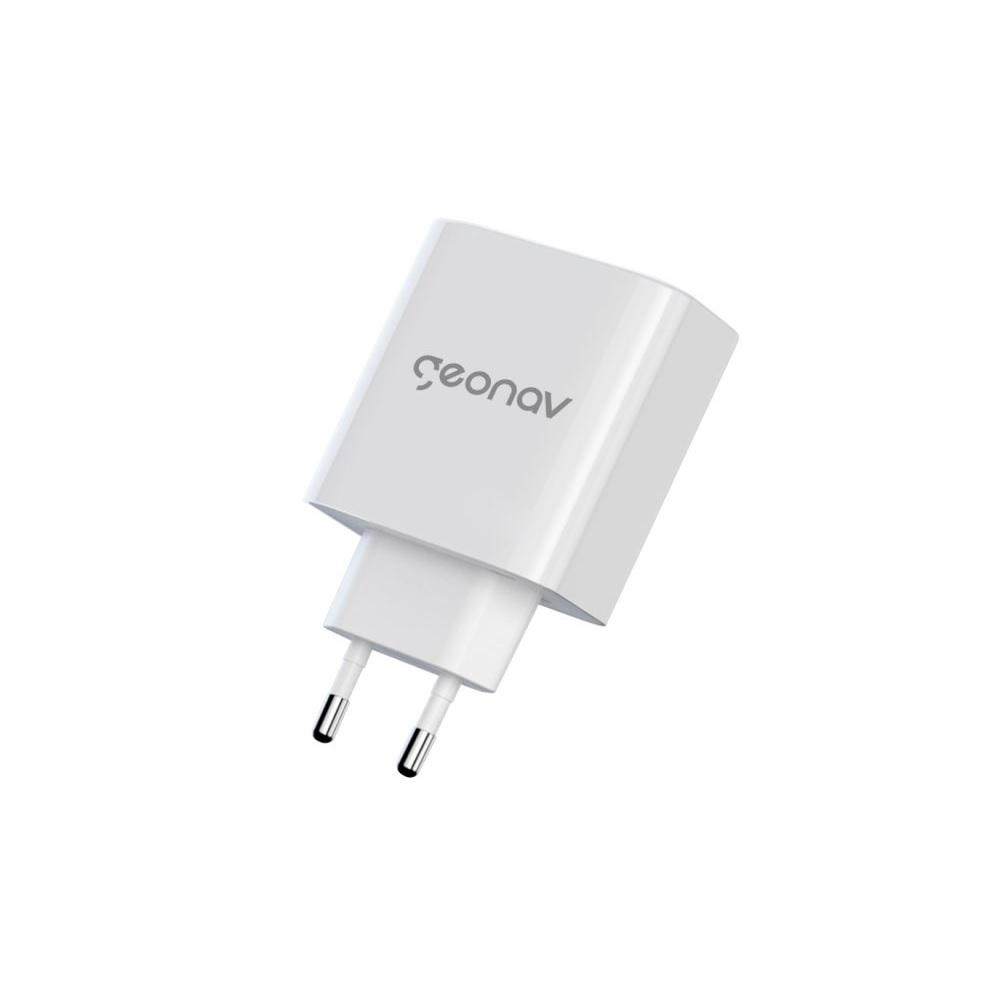 Carregador USB Tomada, 48W, Branco, USB-C x USB-A, CH48PDQCWT, GEONAV