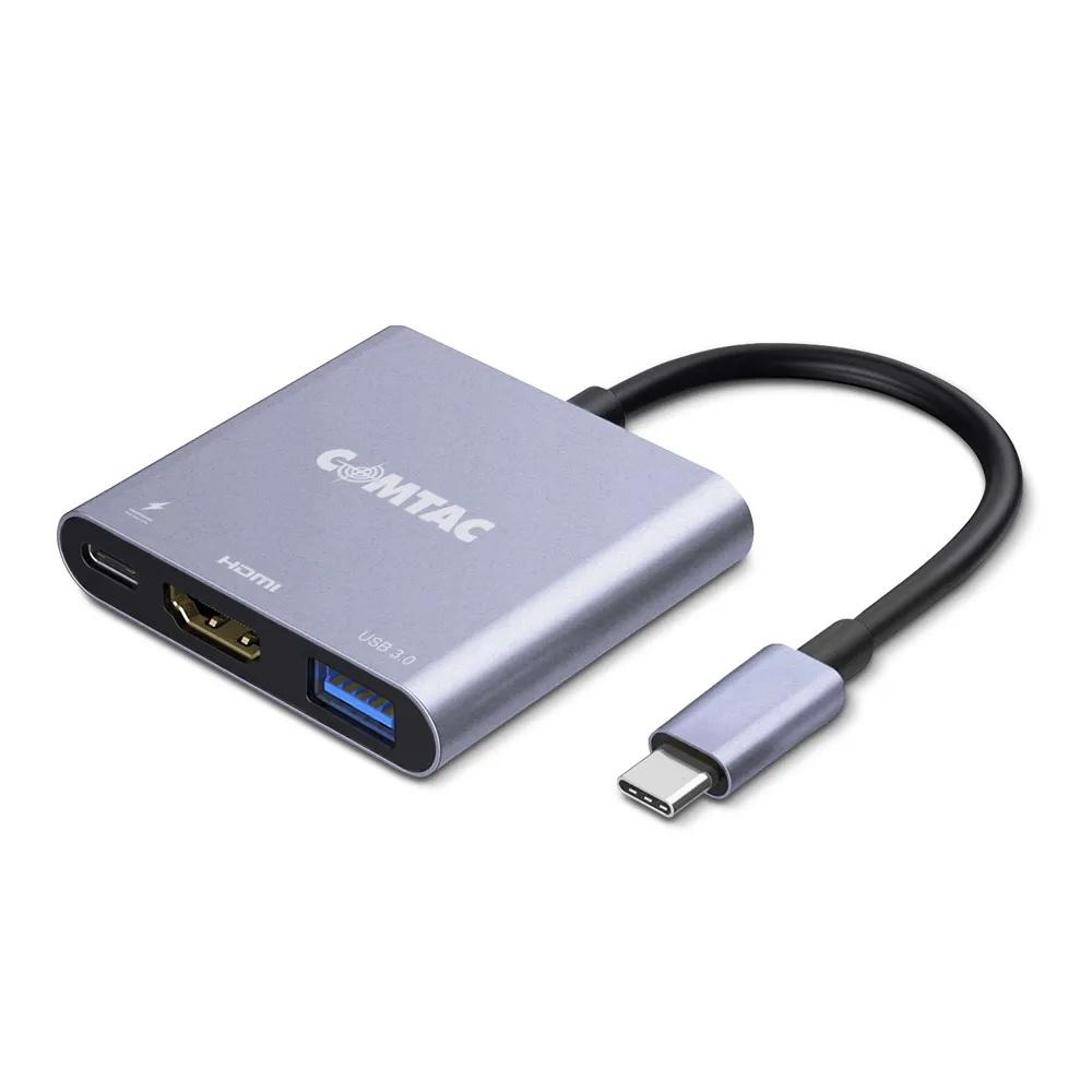 Adaptador USB-C para AV Digital Multiportas, USB 3.0, HDMI, USB-C, 9405, COMTAC