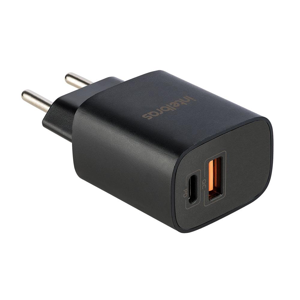 Carregador USB Tomada 2 Saidas EC11 Power, 20W, com USB-C, Preto, Modelo 4820106, INTELBRAS
