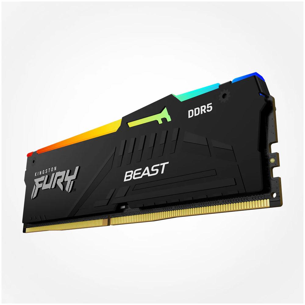 Memória 16GB DDR5 5200MHz, Kingston Fury Beast RGB para Desktop, KF552C40BBA-16