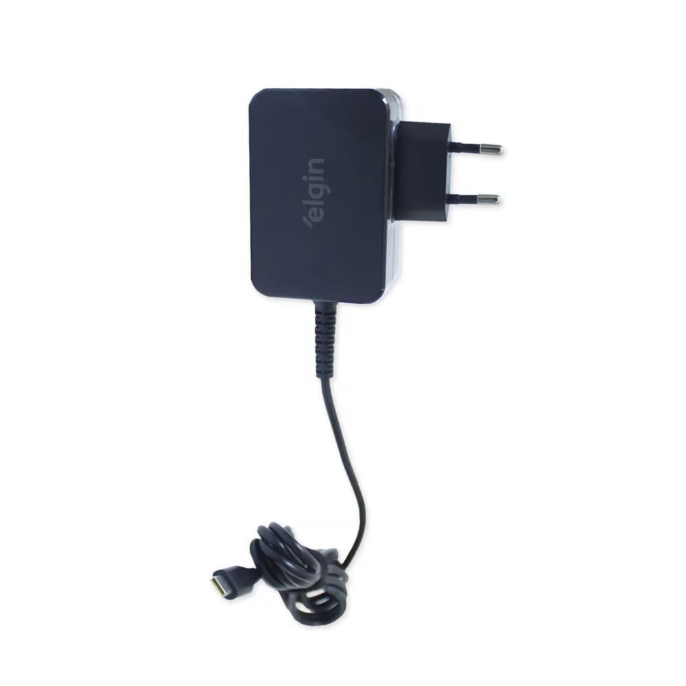 Fonte para Notebook 65W Tipo USB C, 46RFTE65WTPC, ELGIN