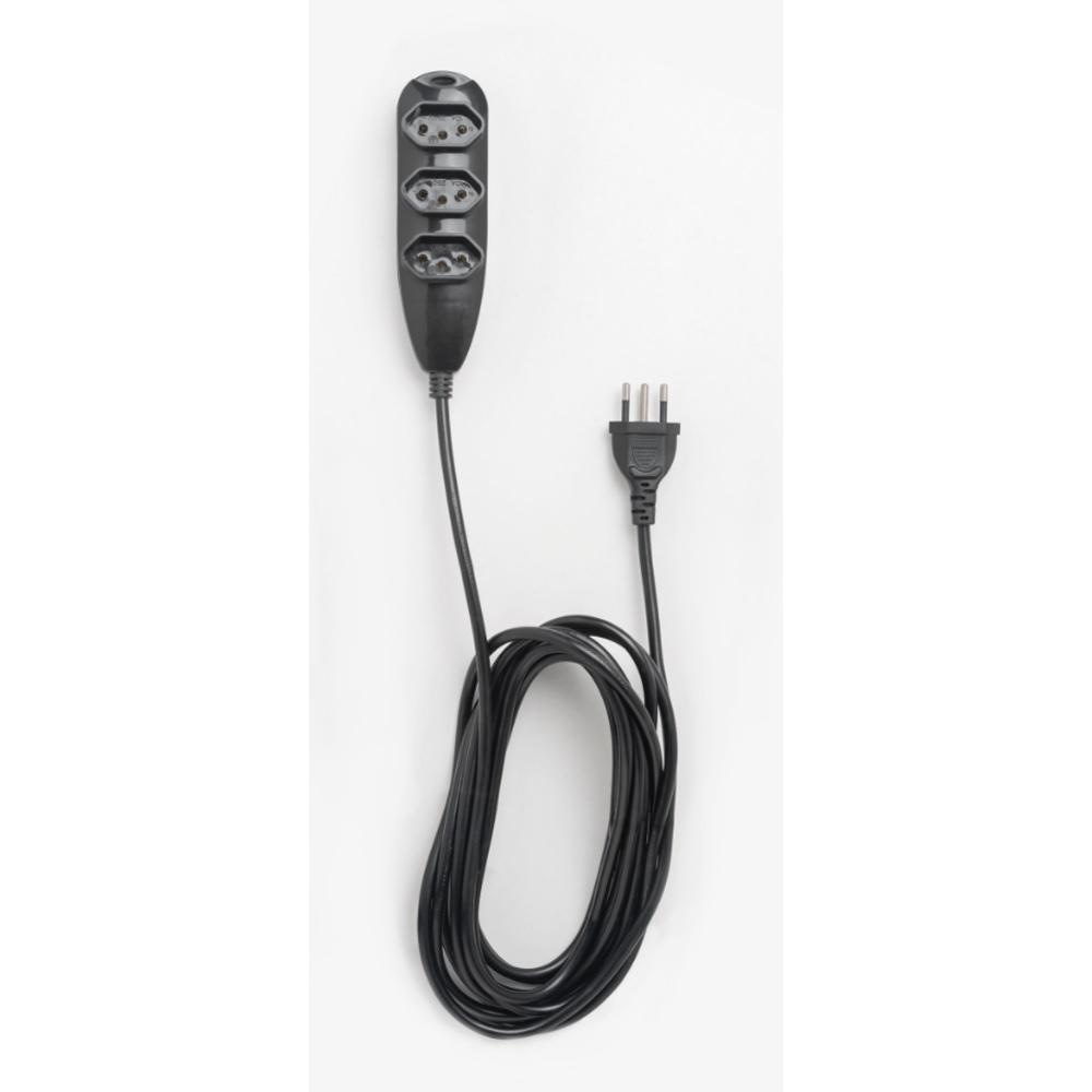 Extensão 3 Tomadas 3 Pinos EXT 3003, 10A, 3 Metros, Preto, 4830148, INTELBRAS