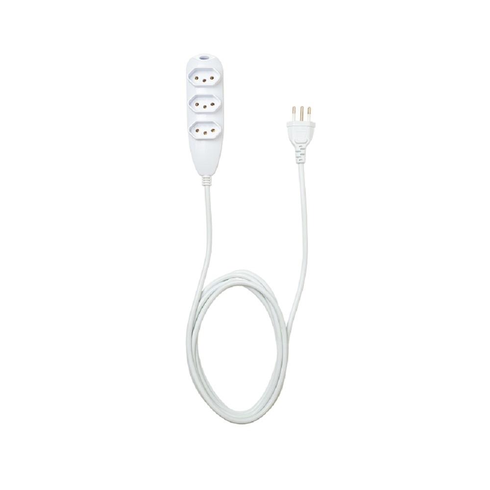 Extensão 3 Tomadas 3 Pinos EXT 3005, 10A, 5 Metros, Branco, 4830146, INTELBRAS