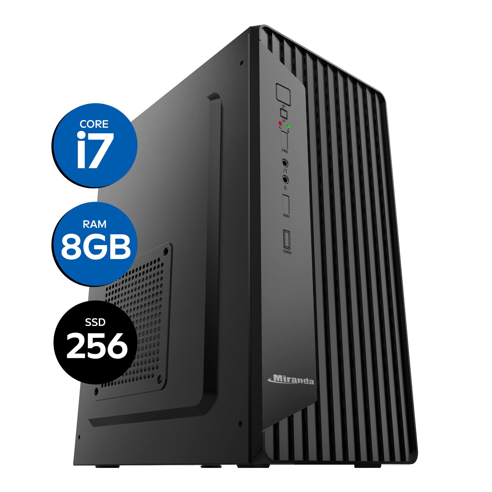 Computador Miranda Intel Core i7-12700, Memória 8GB, SSD 256GB NVMe, Linux, LOGIN