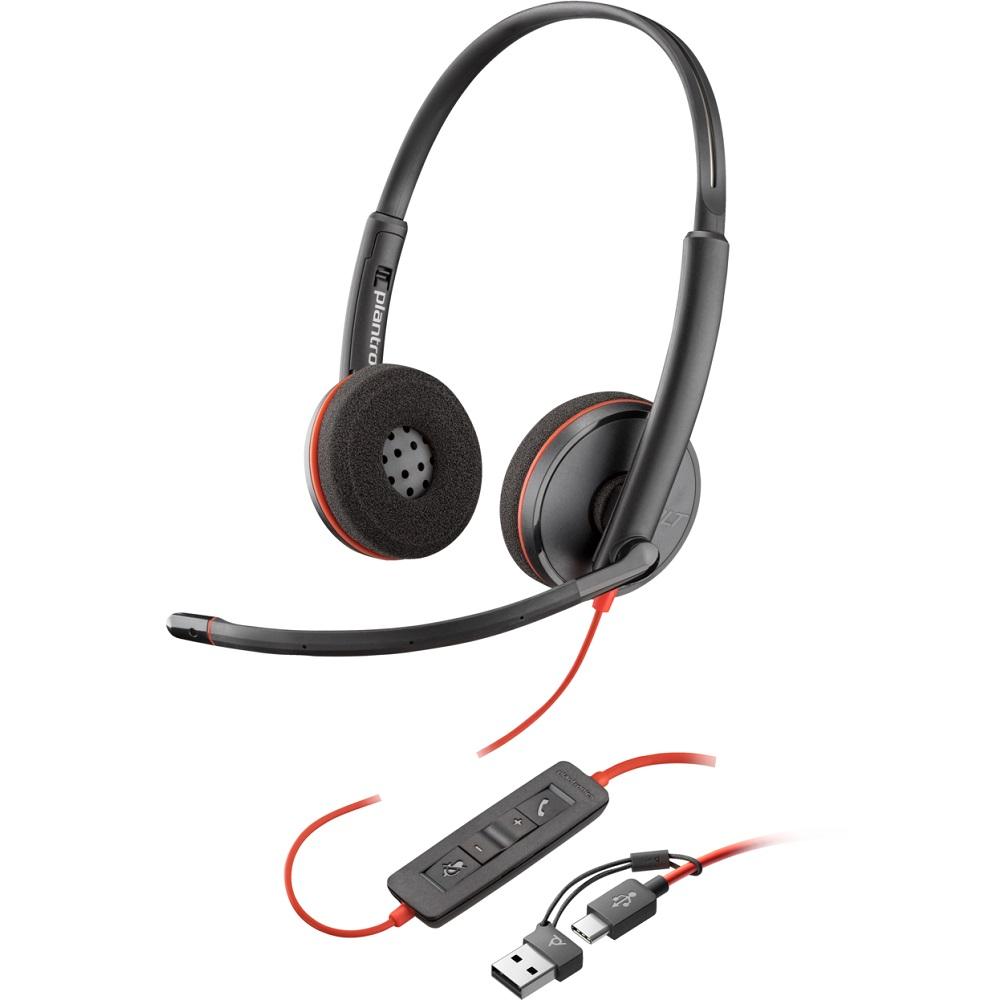 Fone Headset USB-C Poly Blackwire C3220, Estéreo