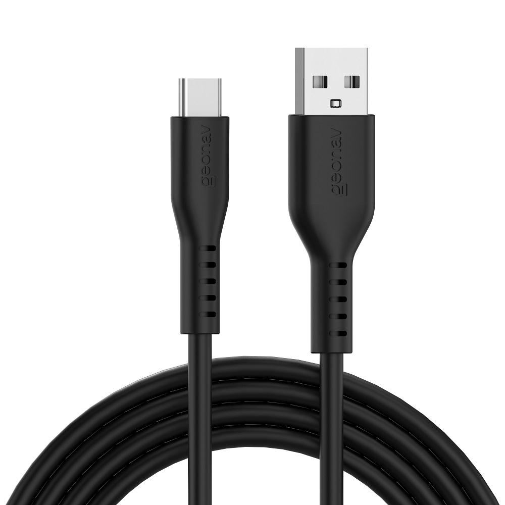 Cabo USB-A para USB-C, 1,5m, ESC05SBK, Preto, Silicone, GEONAV