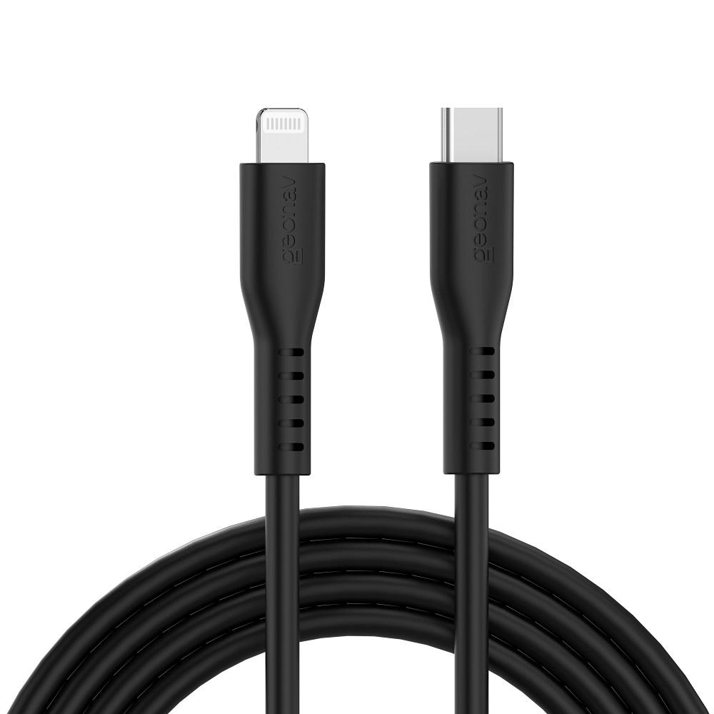 Cabo USB-C para Lightning, 1,5m, ESLICSBK, Preto, Silicone, GEONAV