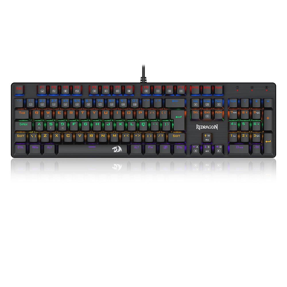 Teclado gamer mecânico Valheim, ABNT2 Switch Marrom, K608-R (PT-BROWN), REDRAGON
