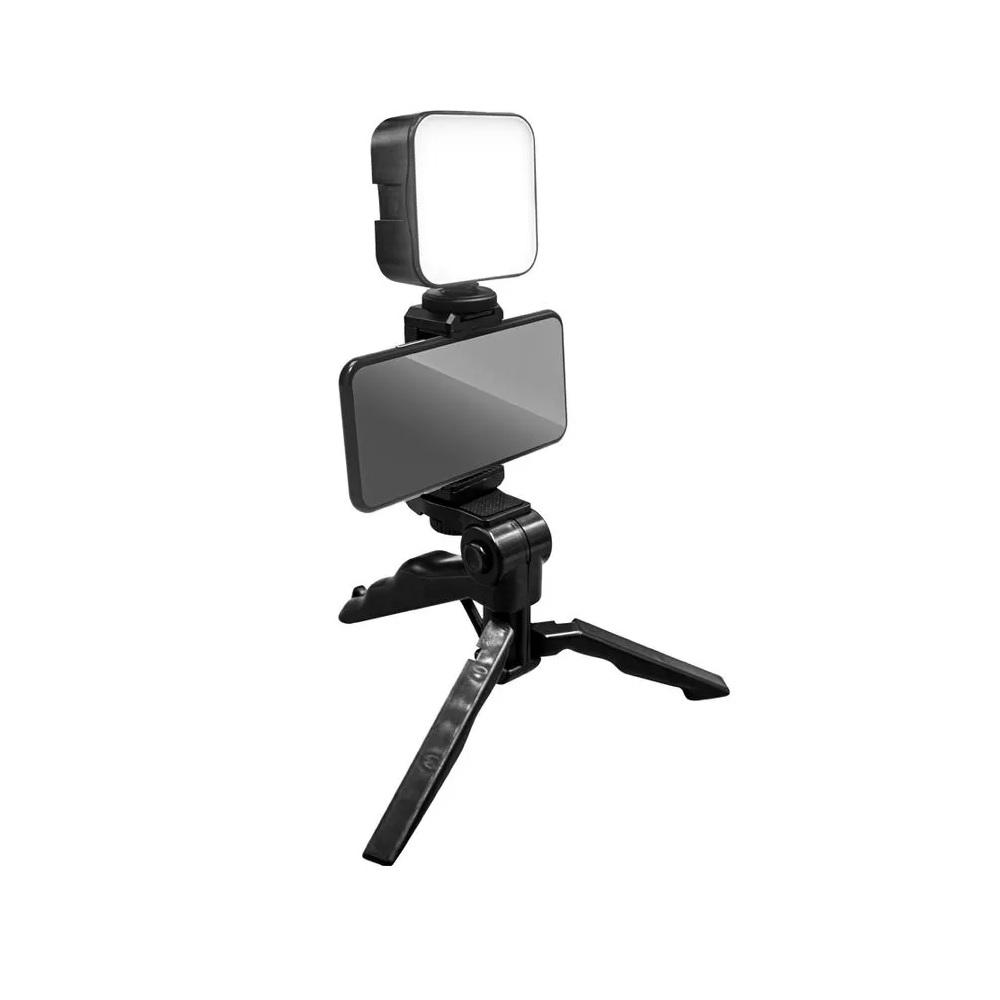 Kit Vlog com Tripé e Luz Led para Smartphone, AC401, MULTI