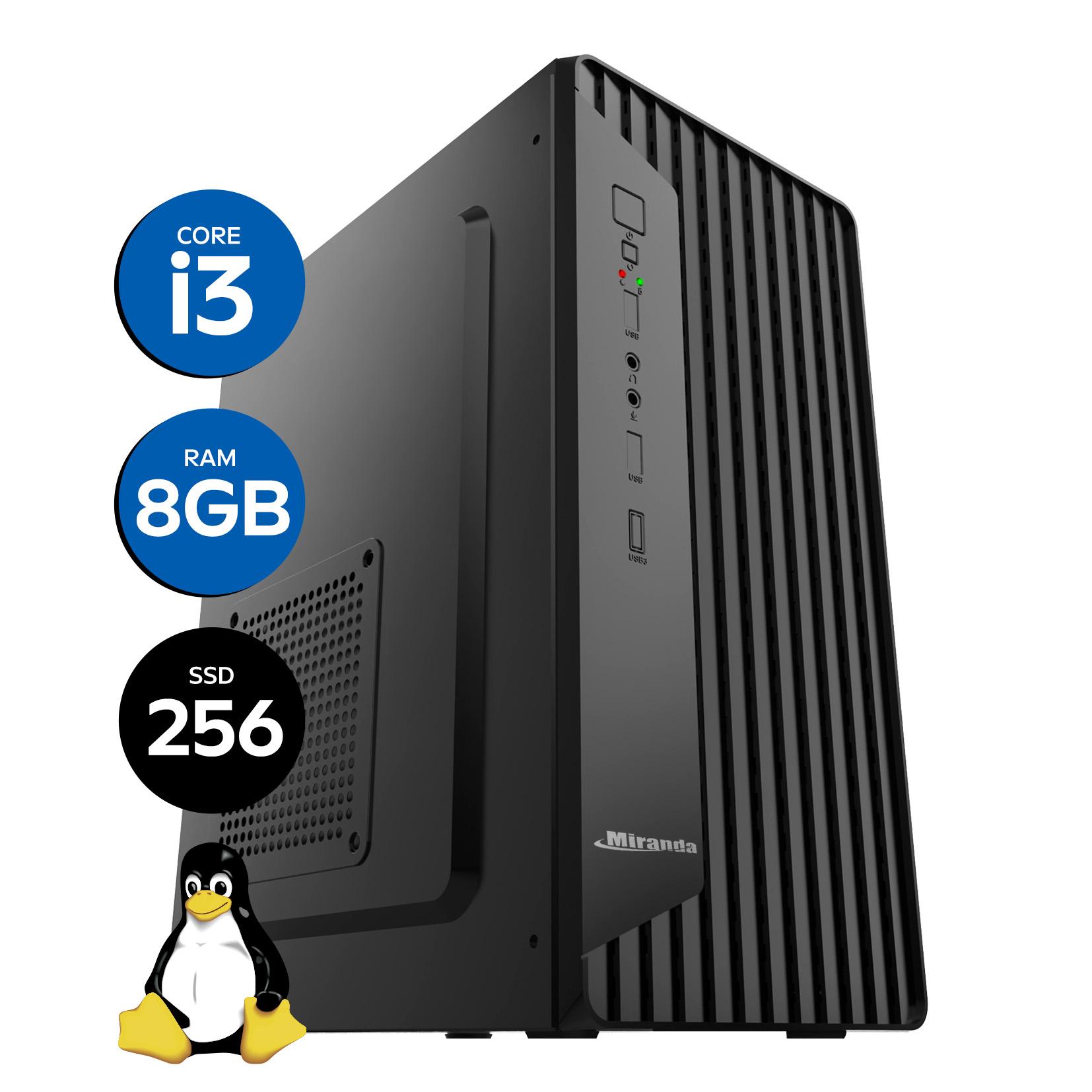 Computador Miranda Core i3-3240, Memória 8GB, SSD 256GB, Linux, LOGIN