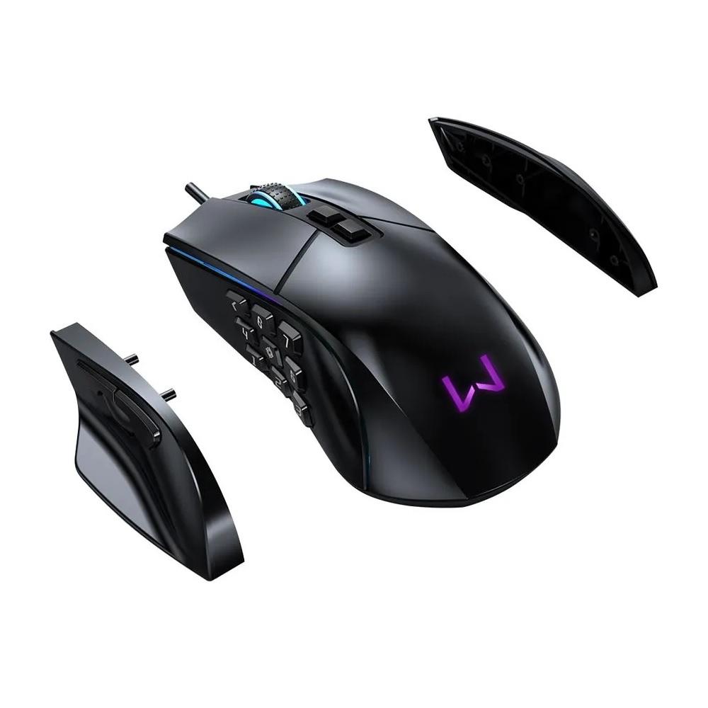 Mouse Gamer USB Warrior Rolf MO420, 10000dpi, 14 botões, RGB