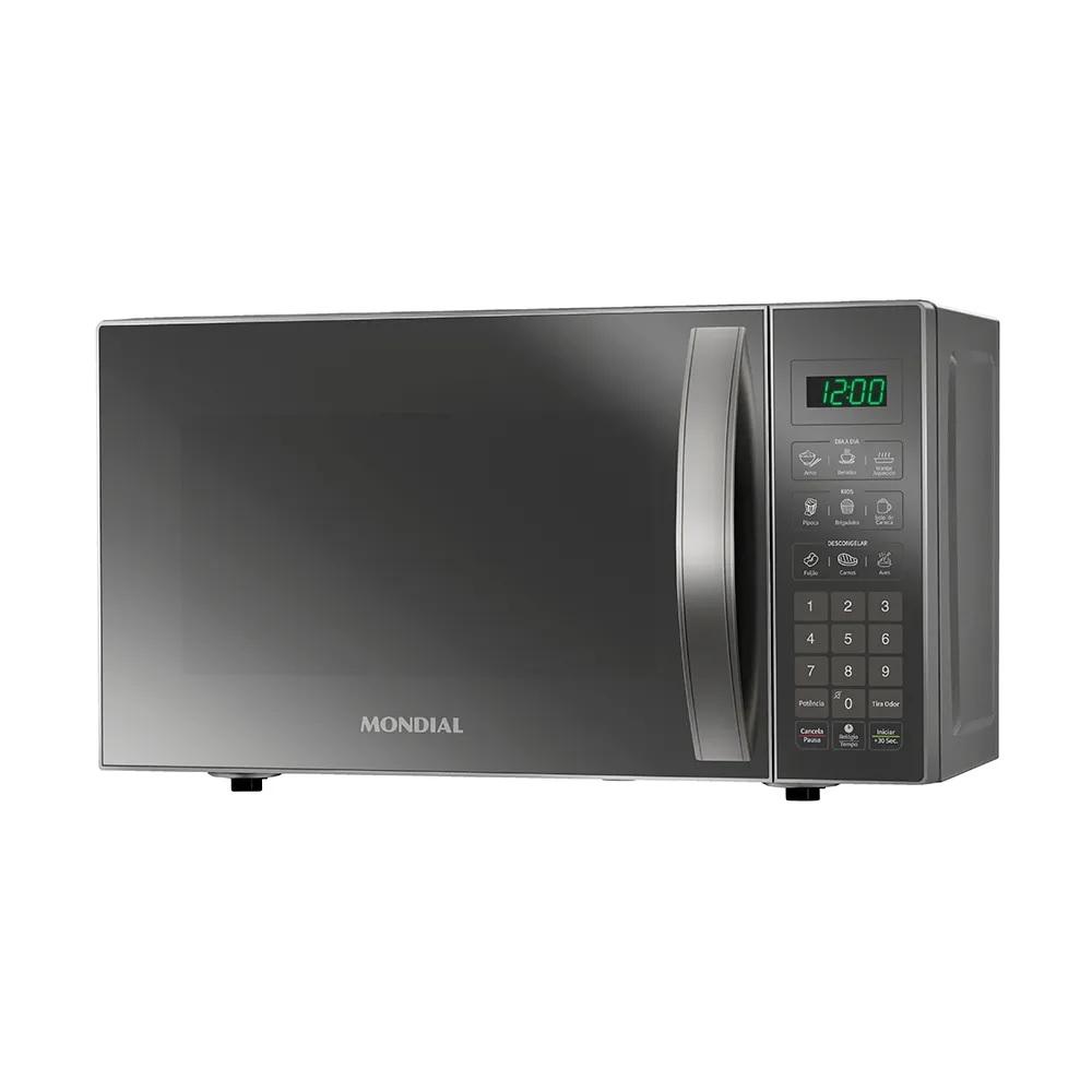 Forno Micro-Ondas 21 Litros MO-01-21-E 220V, 1200W, Cinza/Espelhado, MONDIAL