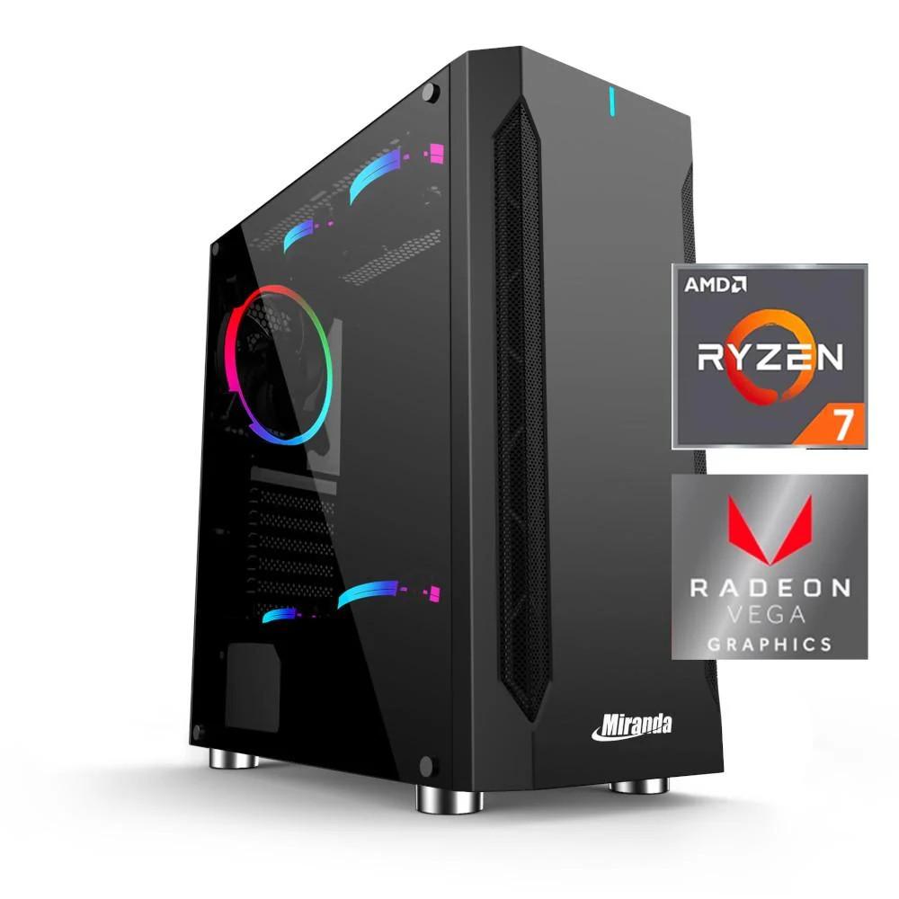 Computador Miranda Gamer AMD Ryzen 7 5700G, Memória 32GB DDR4, SSD 512GB NVMe, Fonte 500W 80 Plus, Linux, LOGIN