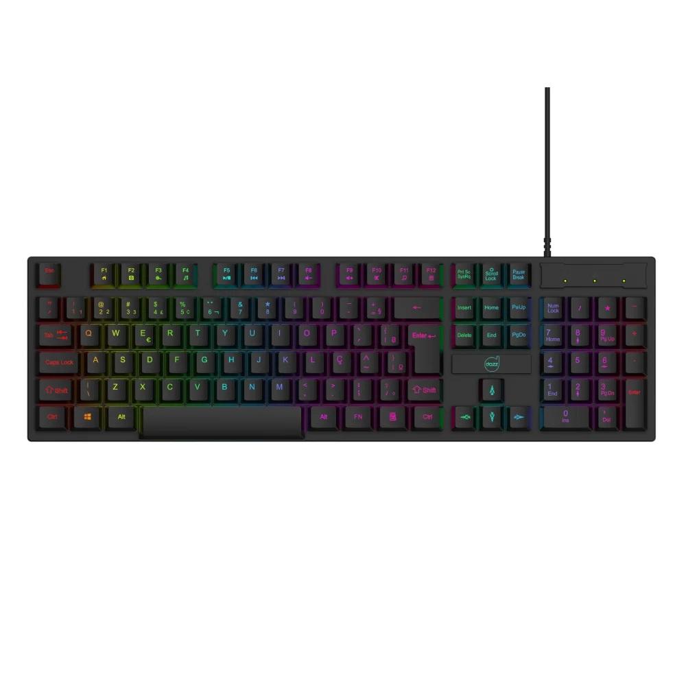 Teclado Gamer USB GTE1000 Rainbow Preto, ABNT2, 62000177, MAXPRINT/DAZZ