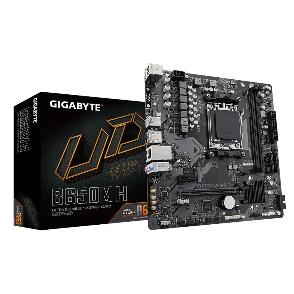 Placa Mae AM5 Gigabyte B650M H, Memória DDR5, PCIe 4.0 x4 M.2, Redes Rápidas: LAN GbE