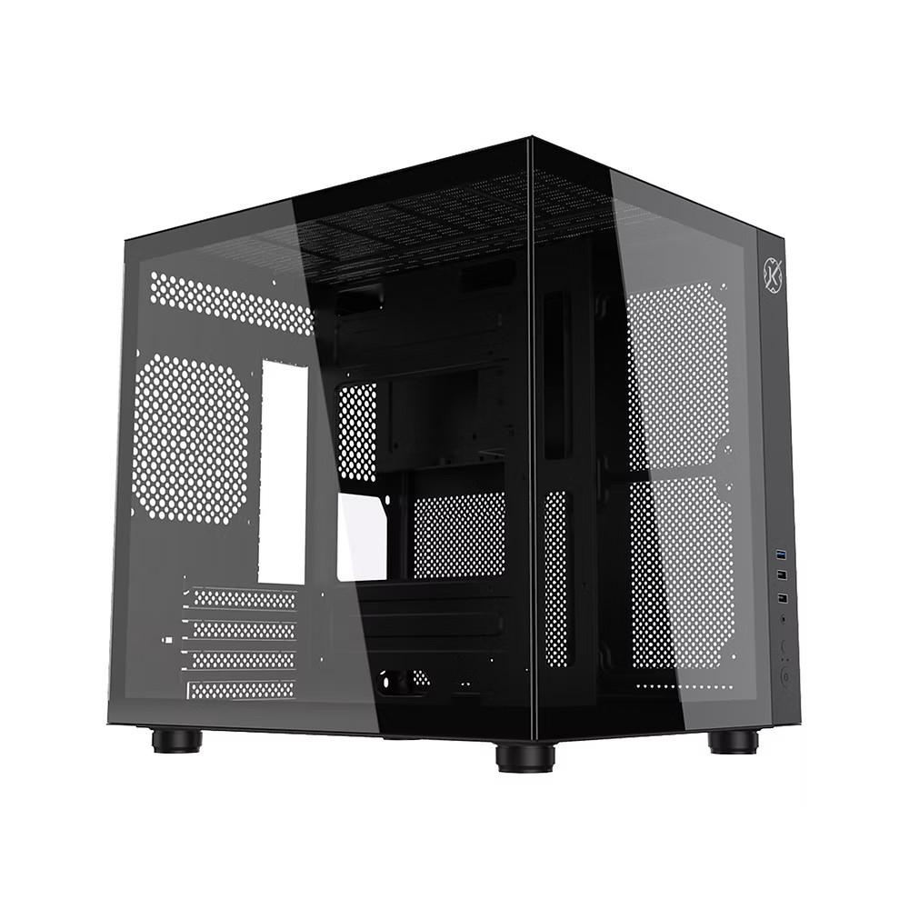 Gabinete Gamer Kalkan Midgard Black Micro-ATX Aquário KLK00039, Vidro Temperado