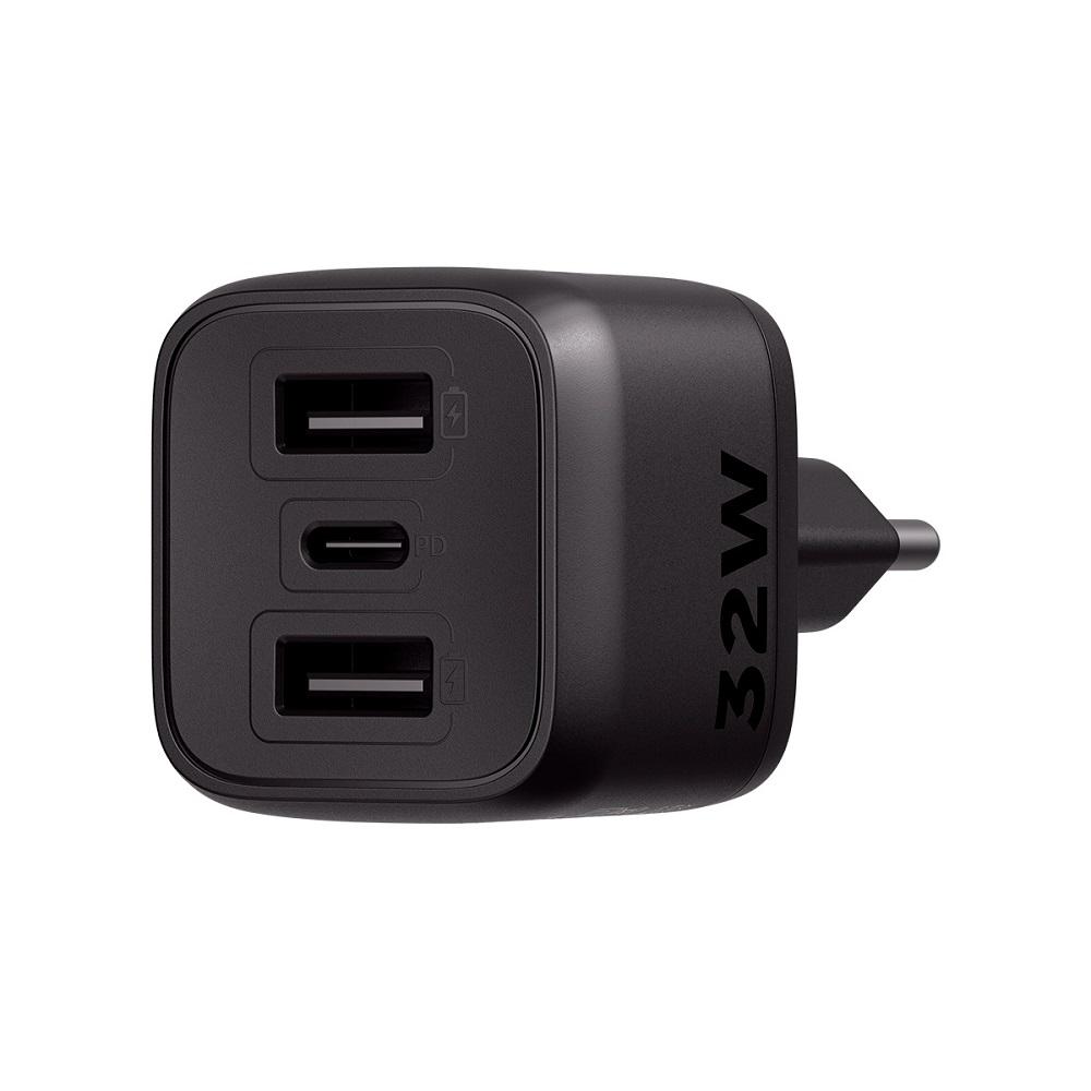 Carregador USB Tomada EC 12 Power 32W, 2 Portas USB-A e 1 Porta USB-C, 4820192, Preto, INTELBRAS