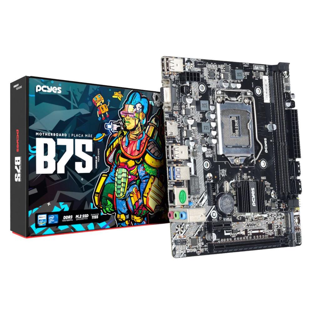 Placa Mãe LGA1155 PCYES B75 DDR3 PCYB75-3G16