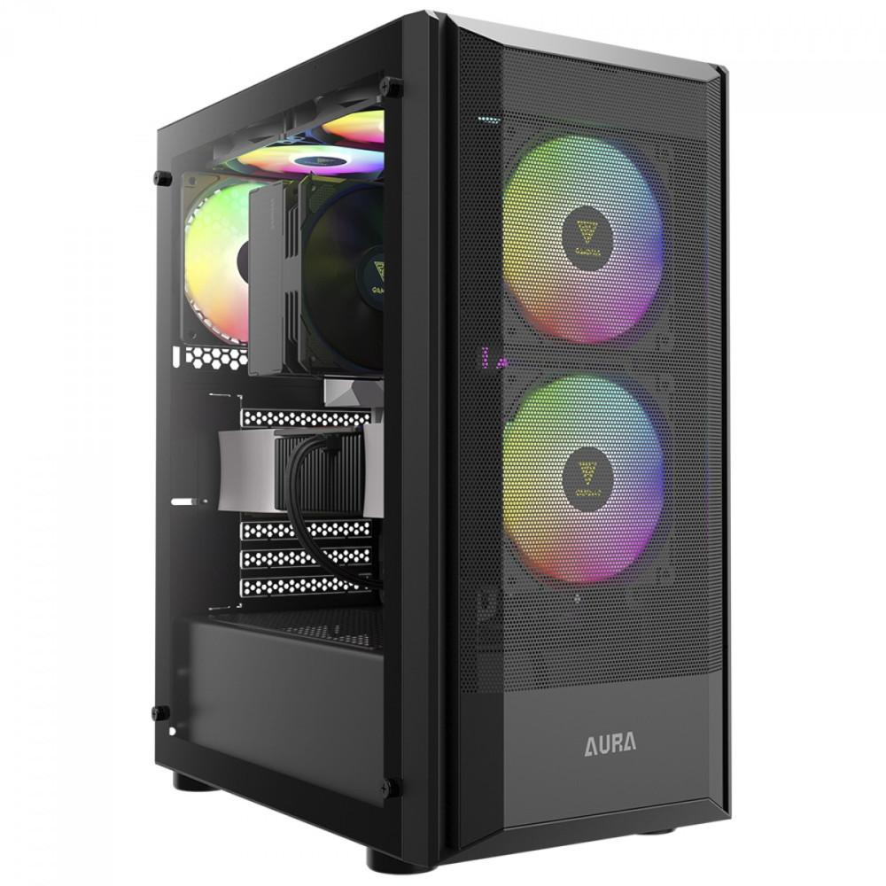 Gabinete Gamer Gamdias Aura GC6 ARGB Black, Mid Tower, Vidro Temperado, Sem Fonte, Acompanha 3 fans 120mm ARGB pré instaladas