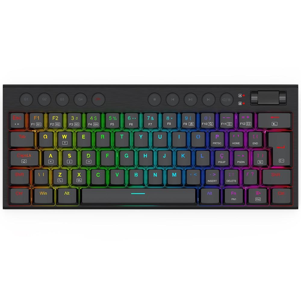 Teclado Gamer Mecânico Horus Mini RGB, Preto, 60%, ABNT2, Switch Maroom, K632-RGB (PT-BROWN), REDRAGON