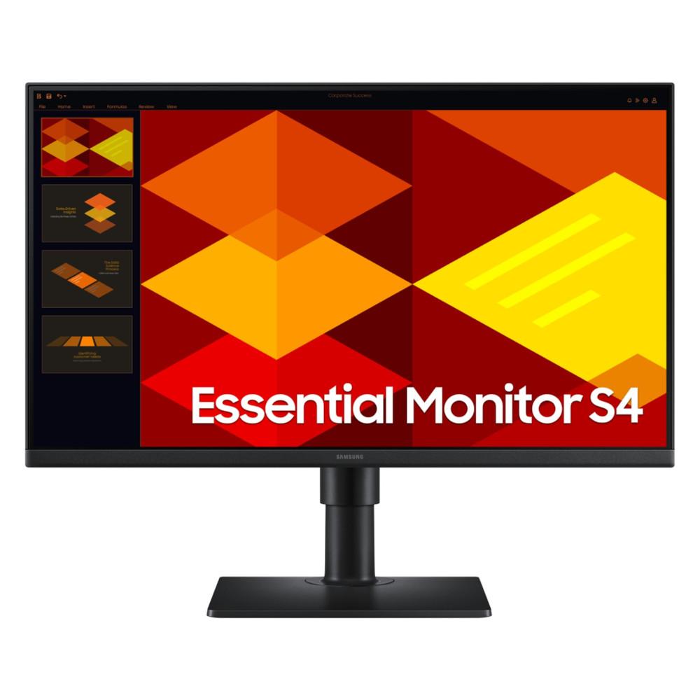 Monitor 24" Samsung Essential S4 Full HD, 100Hz, Tela IPS, Ajuste de altura e rotação, 5ms, Conectividade Múltipla, LS24D400GALMZD