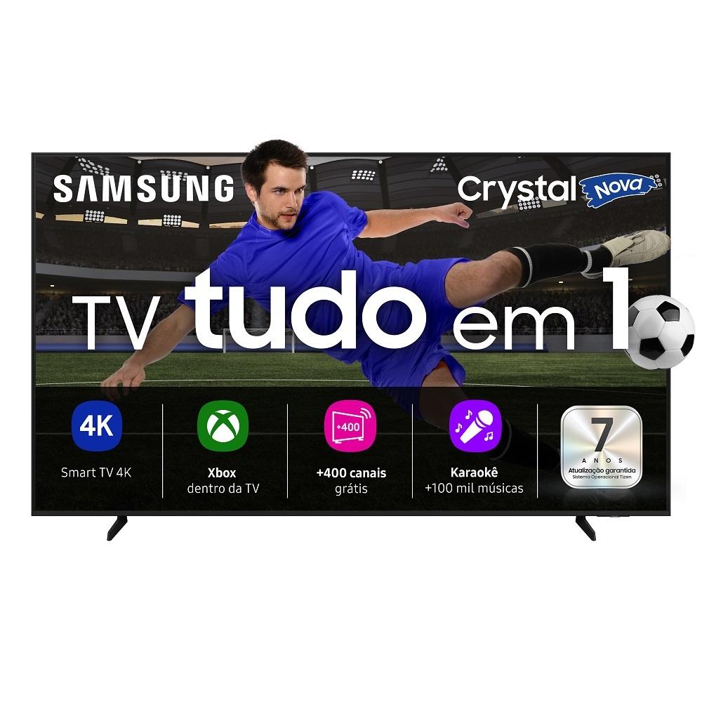 Smart TV 55" Samsung Crystal 4K UHD U8100F 2025, Processador Crystal 4K, HDR 10+, 4K Upscaling, Karaokê, Samsung TV Plus e Gaming Hub, UN55U8100FGXZD