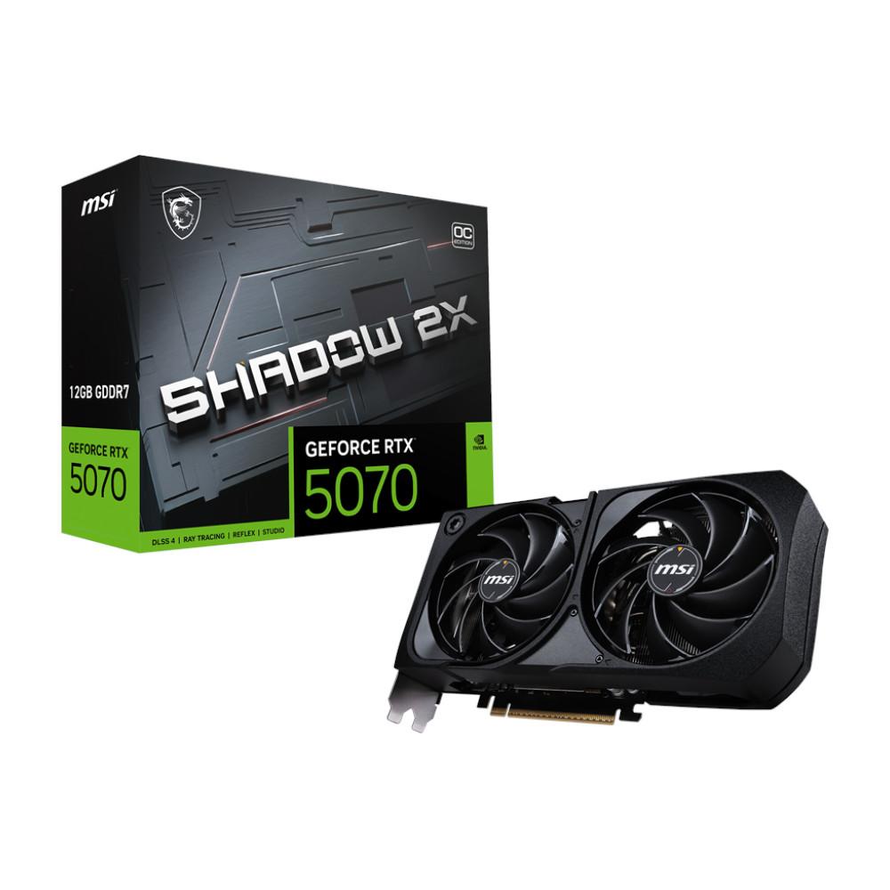 Placa de Video GeForce RTX 5070 MSI Shadow 2x OC, 12GB GDDR7, 192-bit, 912-V532-011