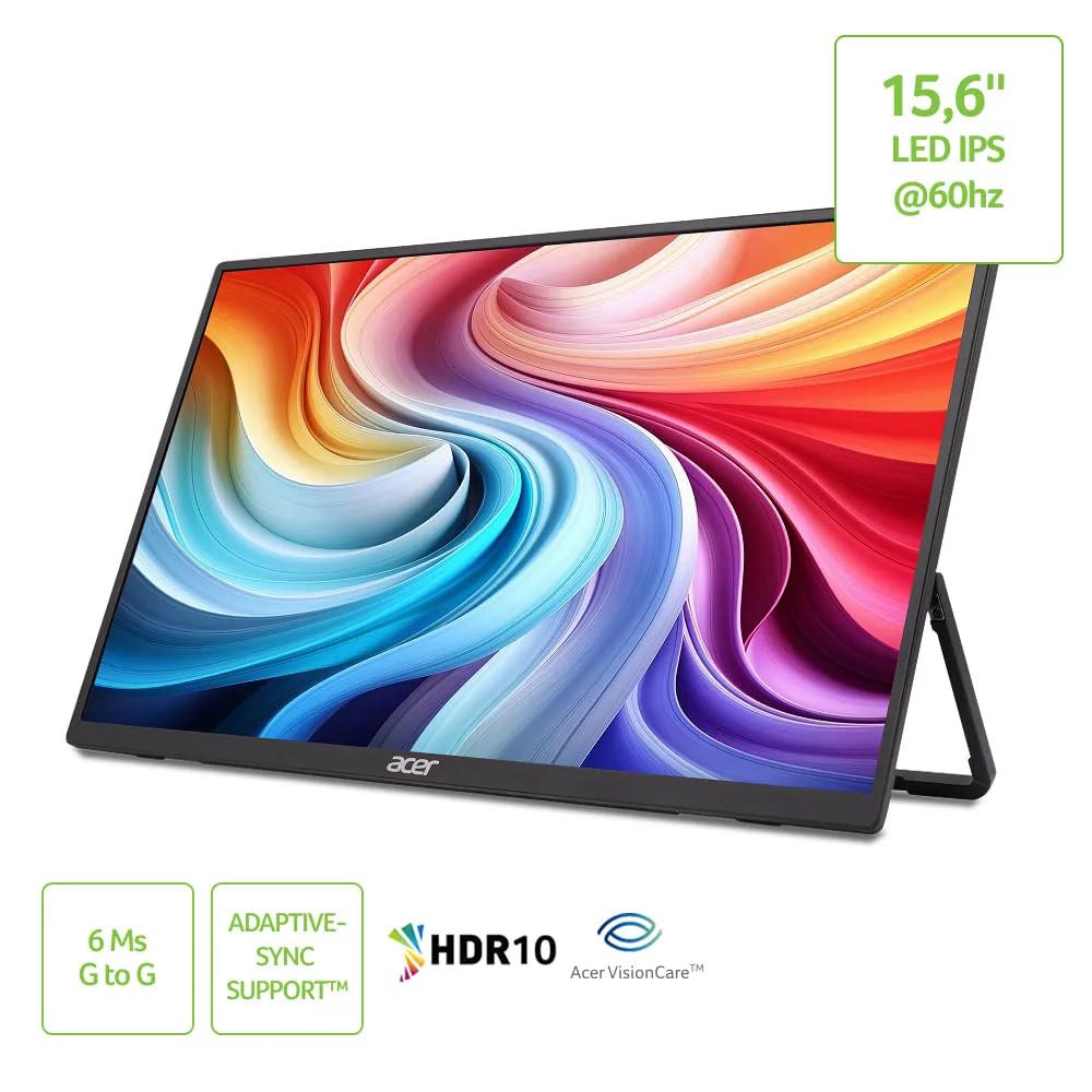Monitor 15.6" Acer Portatil PM161Q, Full HD, Painel IPS, UM.ZP1AA.J03