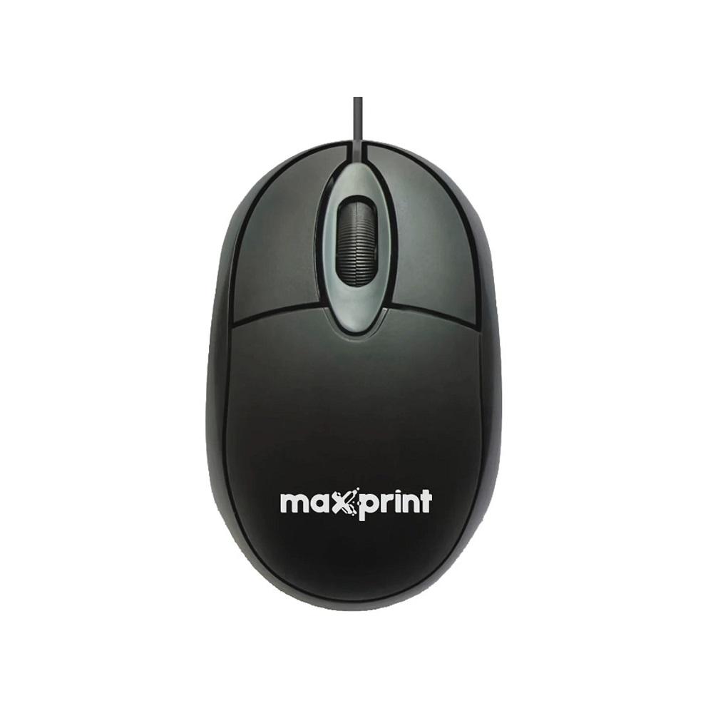Mouse USB Essential Preto 60000164 , MAXPRINT