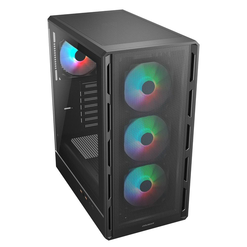 Gabinete Gamer Cougar Airface Pure RGB Black, Médio Torre, Vidro Temperado, 4 Fans Pré Instaladas, 382GA50.0001