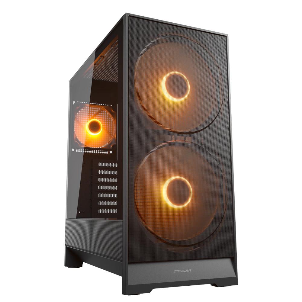 Gabinete Gamer Cougar Airface 180 RGB Black, Médio Torre, Vidro Temperado, 3 Fans Pré Instaladas, USB 3.2 Gen 2 Tipo C, 385VA40.0001