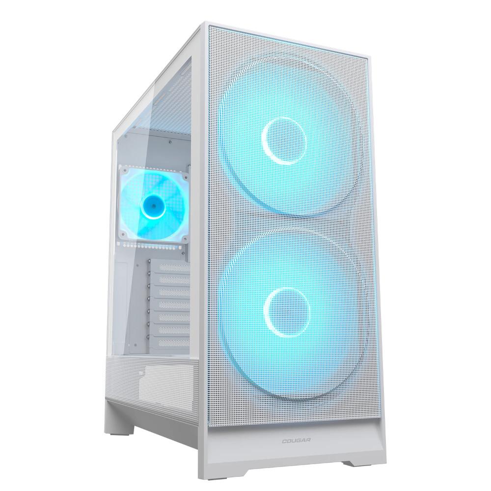 Gabinete Gamer Cougar Airface 180 RGB White, Médio Torre, Vidro Temperado, 3 Fans Pré Instaladas, 385VA40.0002