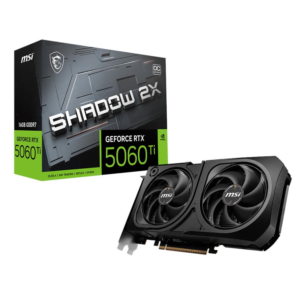 Placa de Video MSI Geforce RTX 5060 Ti 16GB Shadow 2X OC Plus, GDDR7 128-bit, 912-V535-029