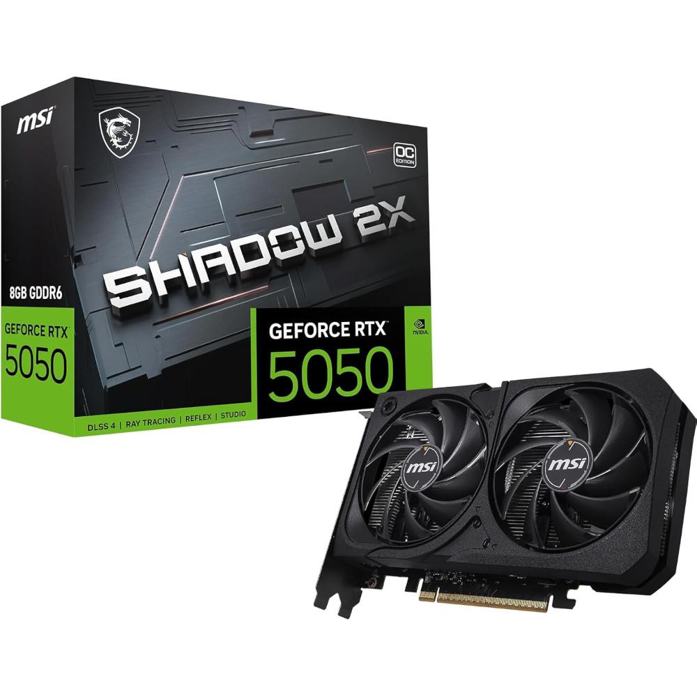 Placa de Video MSI GeForce RTX 5050 Shadow 2X OC 8GB GDDR6, 912-V538