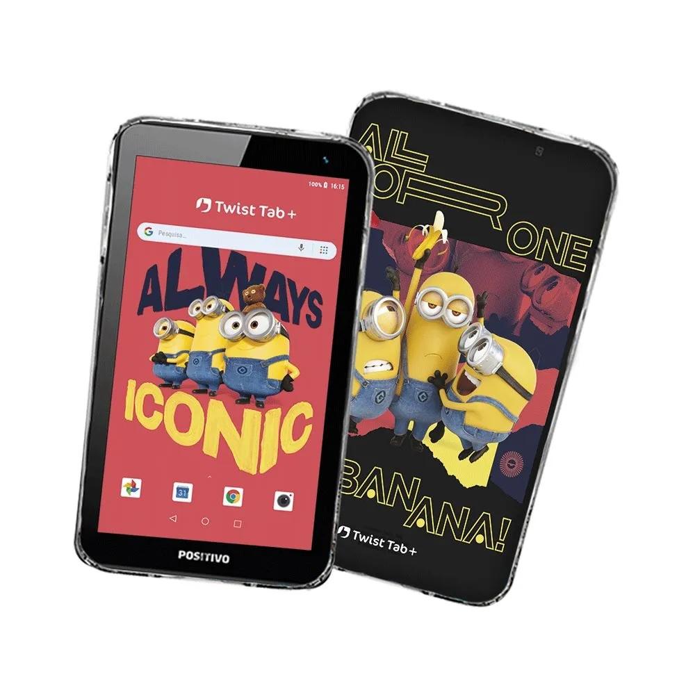 Tablet 7" Twist Minions 64GB, 2GB RAM, Quad Core, com Capa de Proteção, POSITIVO