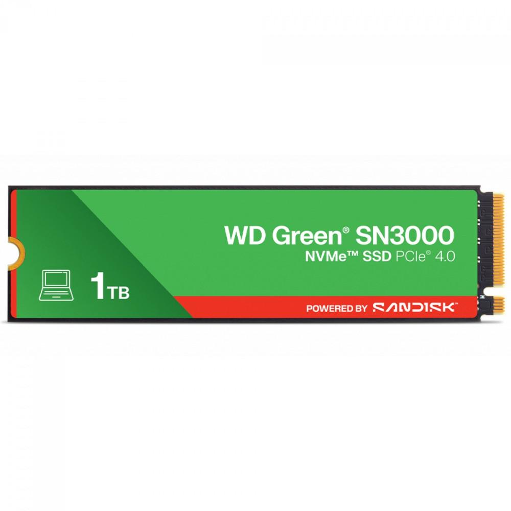 SSD 1TB M.2 2280 PCIe NVMe, WD Green SN3000, Leitura/Gravação 5000