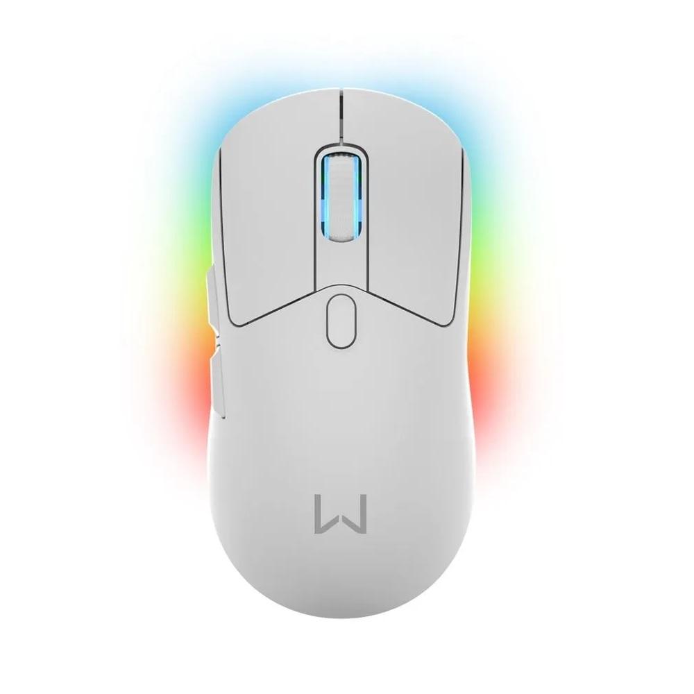 Mouse Gamer sem Fio Warrior Magnus, Branco, com Base, 10000dpi, RGB, MO422