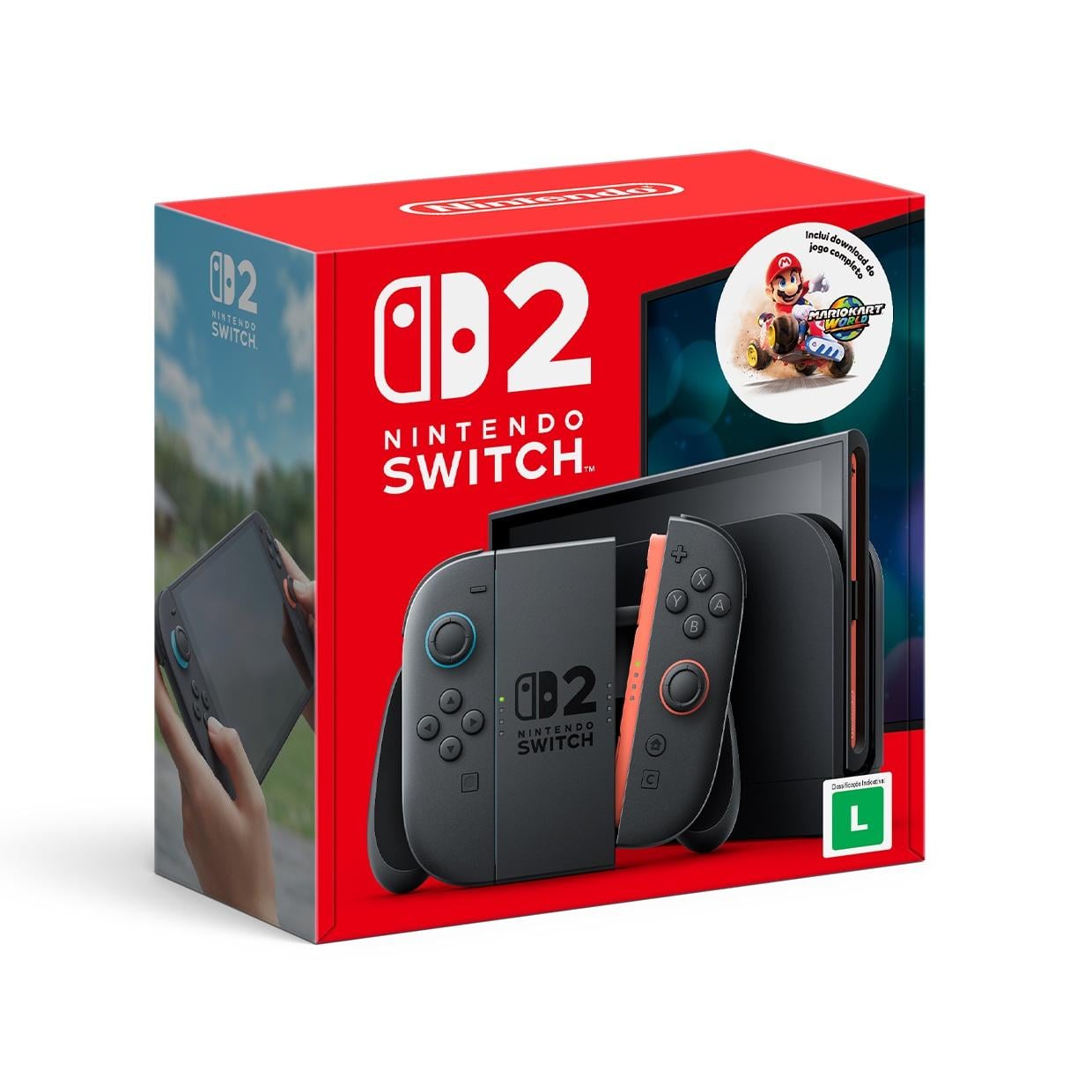 Nintendo Switch 1 本体＋コントローラー2＋128sdカード付 Console Nintendo Switch V2 com 1 Controle Joy-Con vermelho e Azul