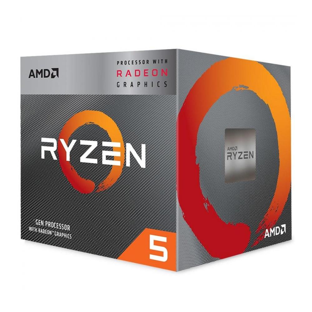 Processador AMD Ryzen 5 3400G AM4 3.7 GHZ, 4 núcleos e 8 threads de processamento, Gráfico integrado Radeon RX Vega 11, YD3400C5FHSBX