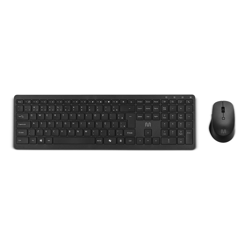 Teclado+Mouse sem Fio CS1100 TC402 Preto, Silencioso, Recarregável, MULTI