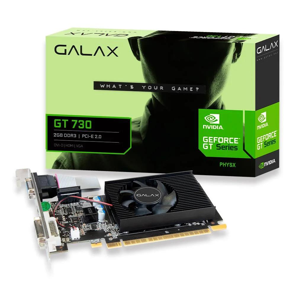 Placa de Vídeo Galax GeForce GT 730 4GB DDR3 128bits, 73GQF8HX00HD
